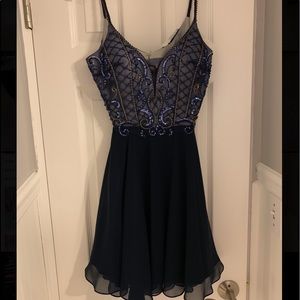 Alyce Paris homecoming dress, navy blue